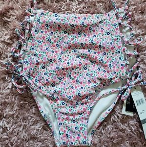 Bikini bottom lace up hi cut